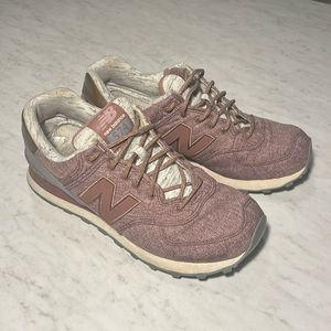 New Balance 574 V2 sneaker in denim pink/gray. Size 8.5. Lightly worn.